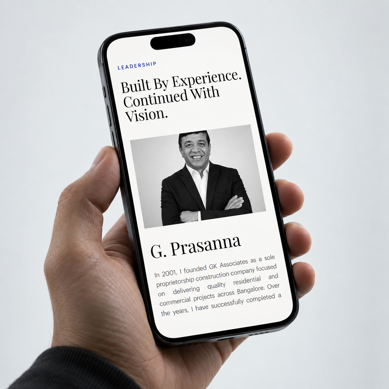 GK Global Ventures leadership story on mobile