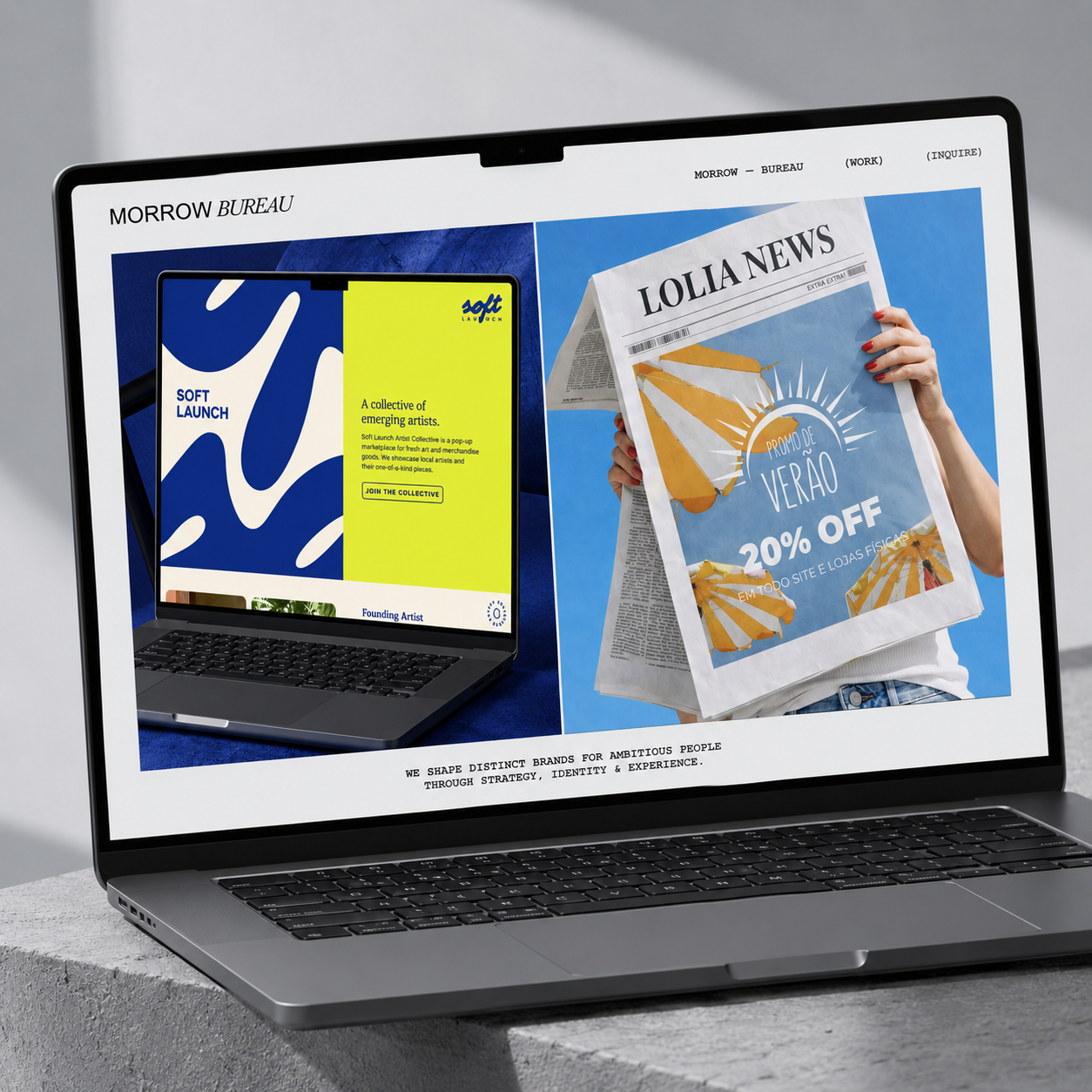 Morrow Bureau project showcase featuring Soft Launch and Lolia Summer