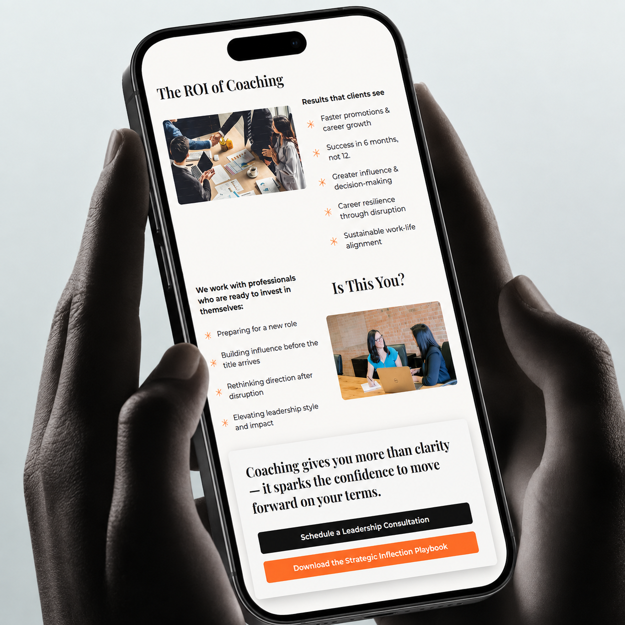 Next Spark coaching outcomes and calls to action on mobile