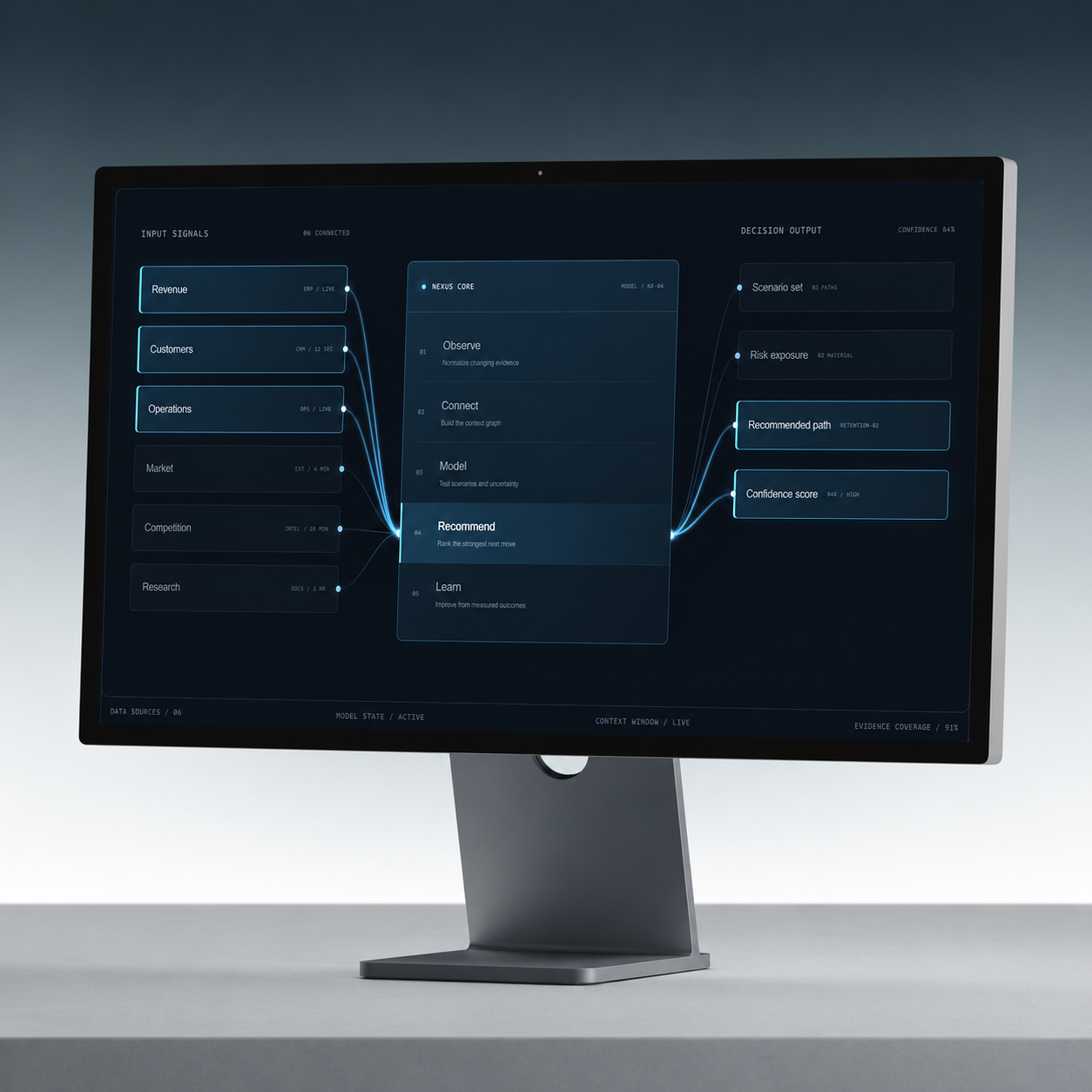 Nexus recommendation workflow on a desktop display
